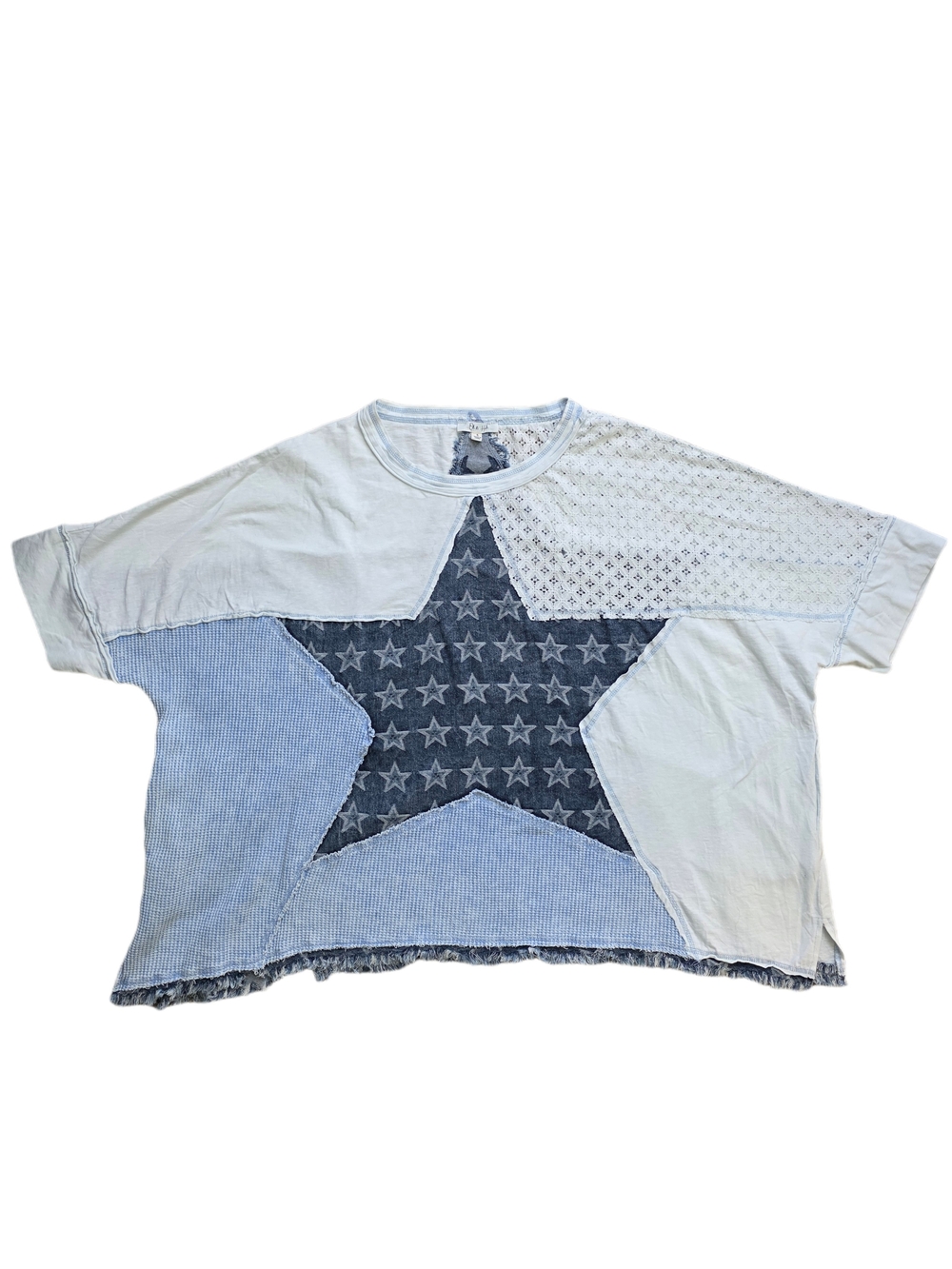 Oli & Hali Oversized Patchwork Star Short Sleeve Tee Size Small